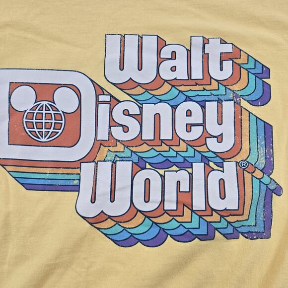 Walt Disney World Retro Graphic T-Shirt Unisex Adult XL Yellow Short Sleeve Top - Picture 3 of 7